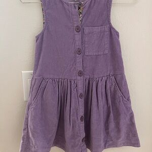 Boden Girls' Purple Corduroy Button-Front Dress